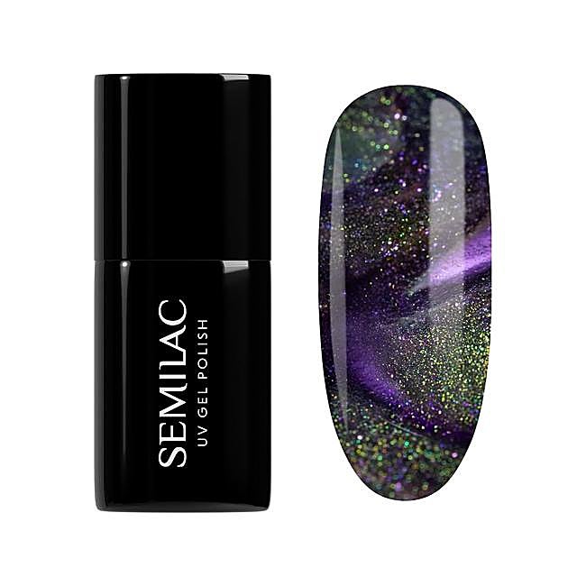 Esmalte de uñas Semilac Cyber ​​Violet.